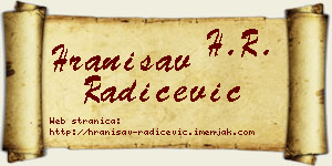 Hranisav Radičević vizit kartica